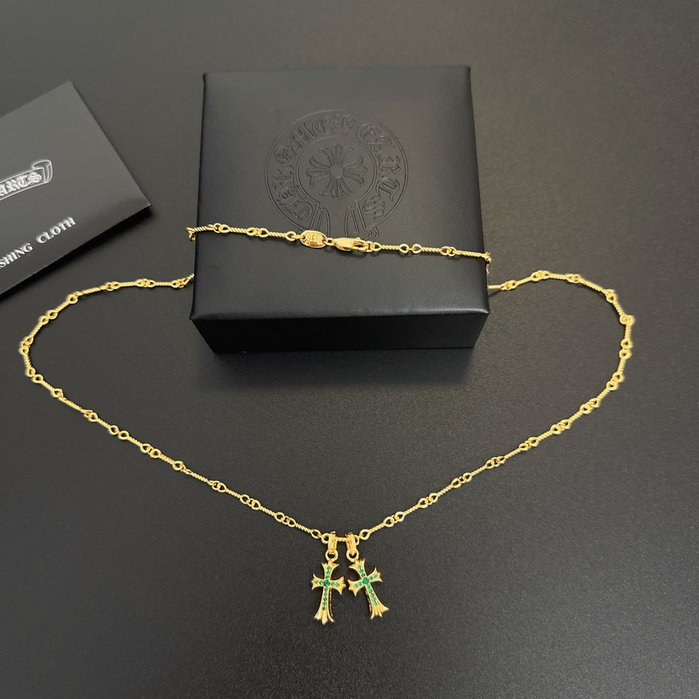 Chrome Hearts Chrone Designs Gold-Plated Cross Pendant Necklace